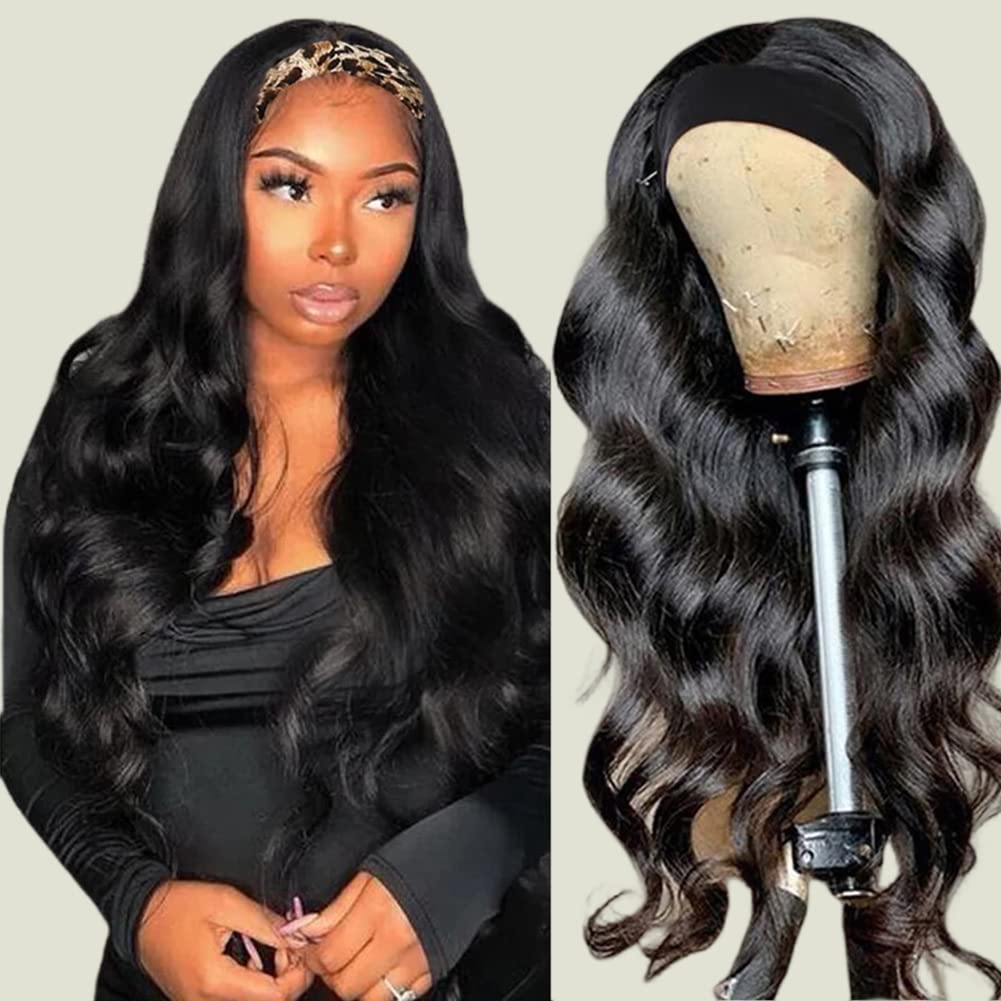 Bling Hair Headband Wig Human Hair Body Wave Headband Wigs for Women human hair glueless Wig 100% Brazilian Real Human Hair Headband wig 180% Density #TikTokShopHolidayHaul