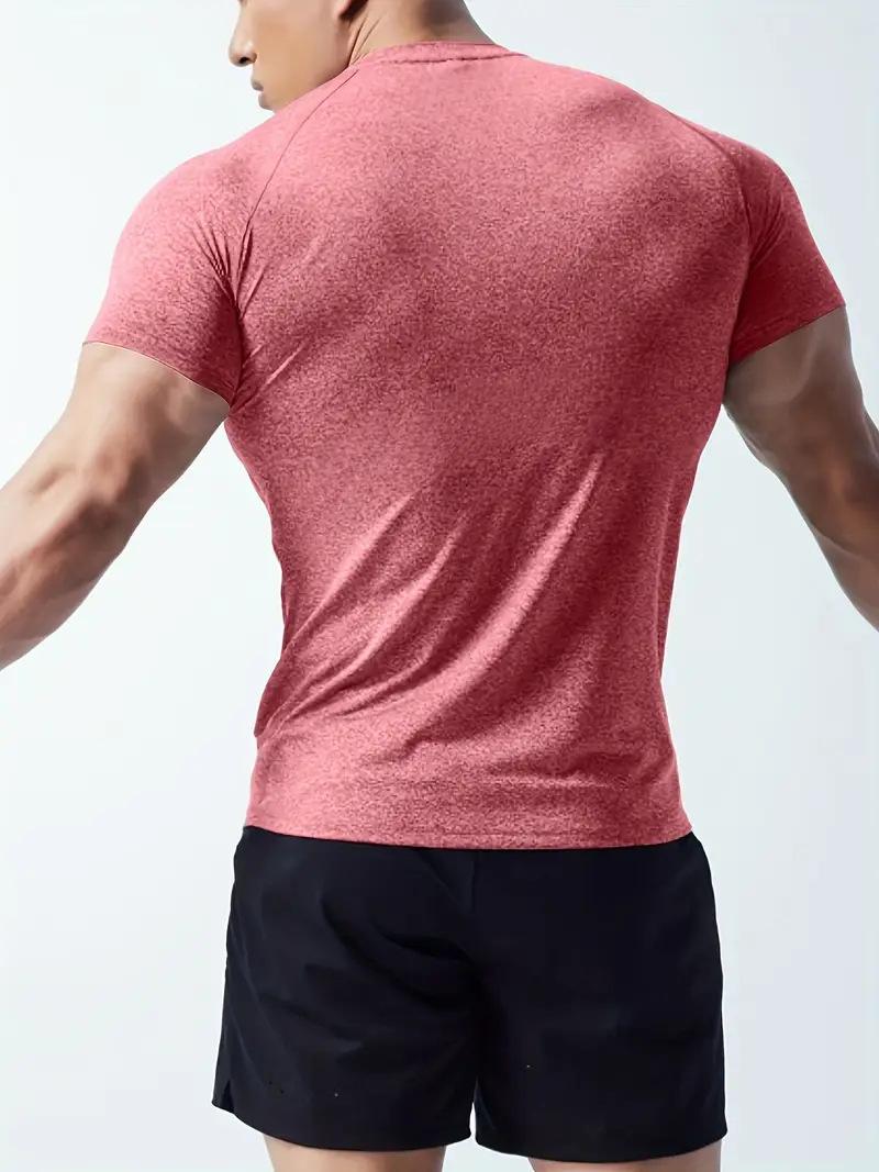 Summer Men's Sports Cationic Quick-Dry Tight-Fitting Round-Neck Stretch Casual Sports T-Shirt