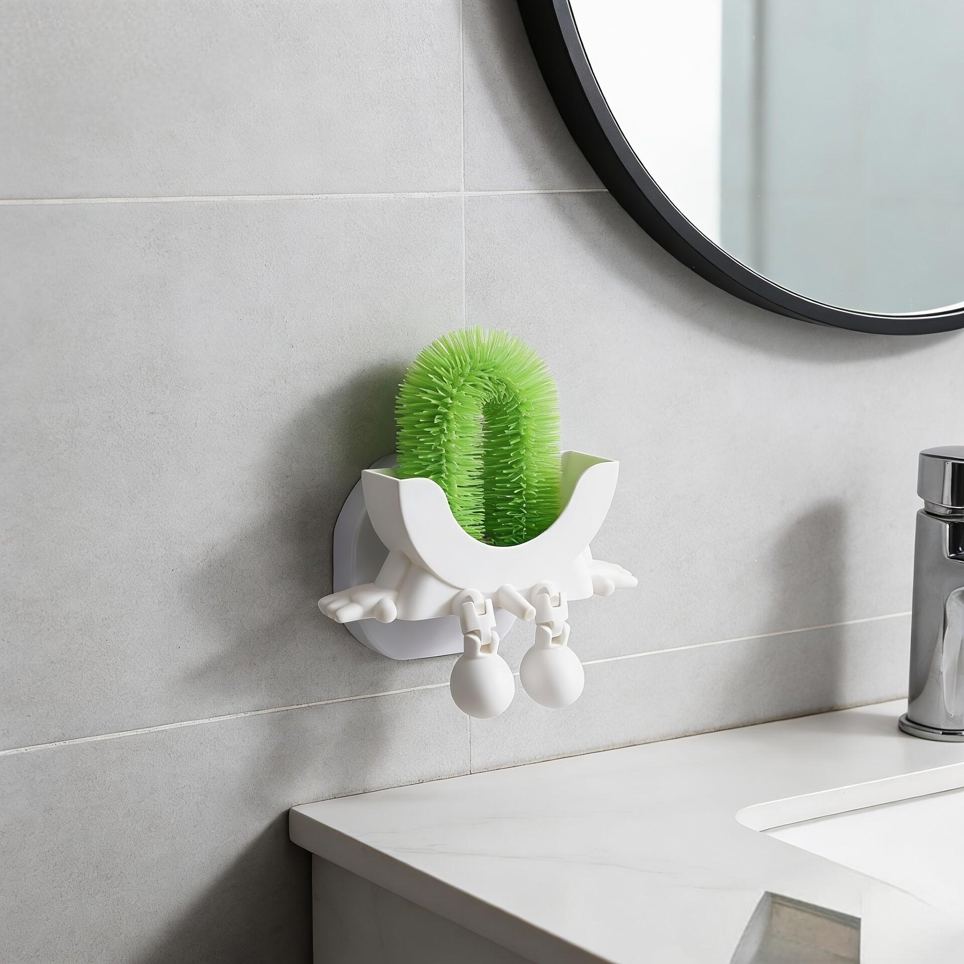 Smiley Dish Sponge Holder, Hinge Joint Adjustable Kitchen Sink Bathroom Sponge Rack, Drainage Slot Countertop Storage Box