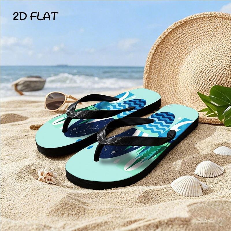 Men's Fashion Sandals & Slides, Multiple Colors & Sizes Available, Stylish Flat - Design Nature - Inspired, Comfortable for Daily Wear & Outdoor Activities, High - Quality Material, Trendy Men's Footwear for Summer, Cool - Toned Nature Illustration