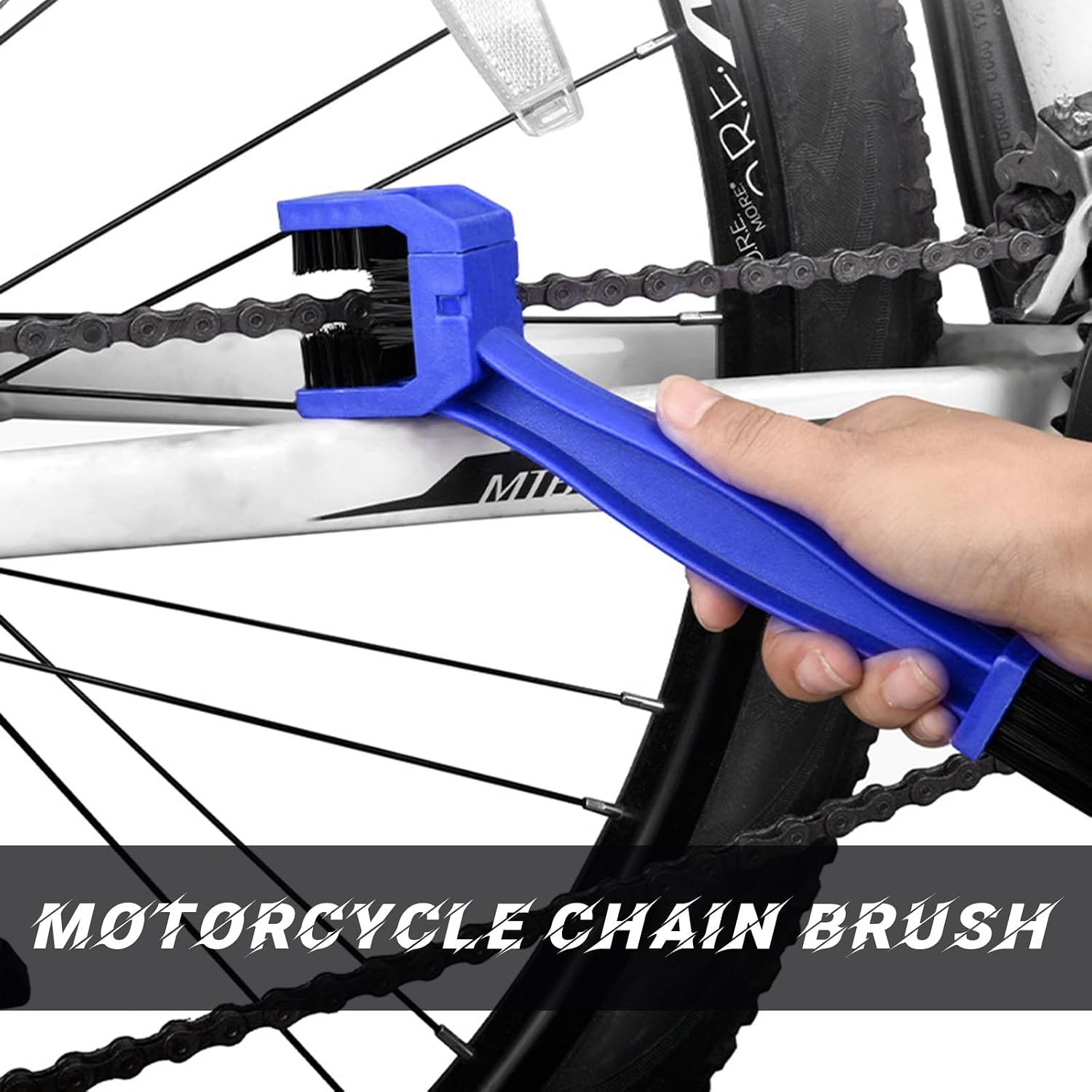 2 count  Chain Brush,  Chain Cleaning Brush Tool, Chain Gears Maintenance Cleaning Brush for   Scooter Tricycle,  Accessories (Red+Blue)