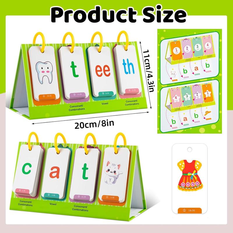 Cvc & Cvcc Words Games Phonics Flash Cards for Preschool Kindergarten, Alphabet Learning Pocket Chart, Educational Tool for Students Teachers, Flashcards Learning Alphabet