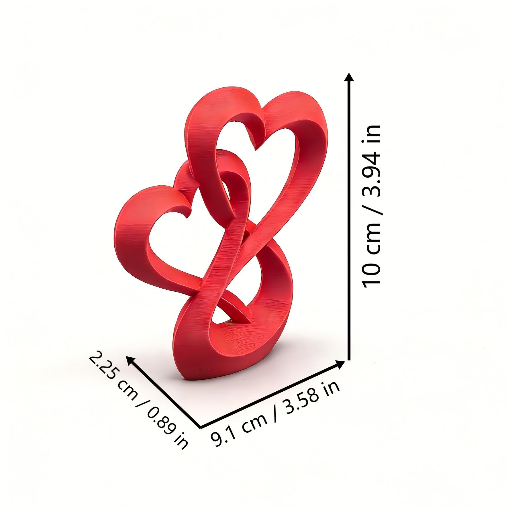 Eternal Knitted Heart Statue, Cozy Home Decor, Desktop Focus, Anniversary Wedding Valentine Gift, Living Room Bedroom Decoration