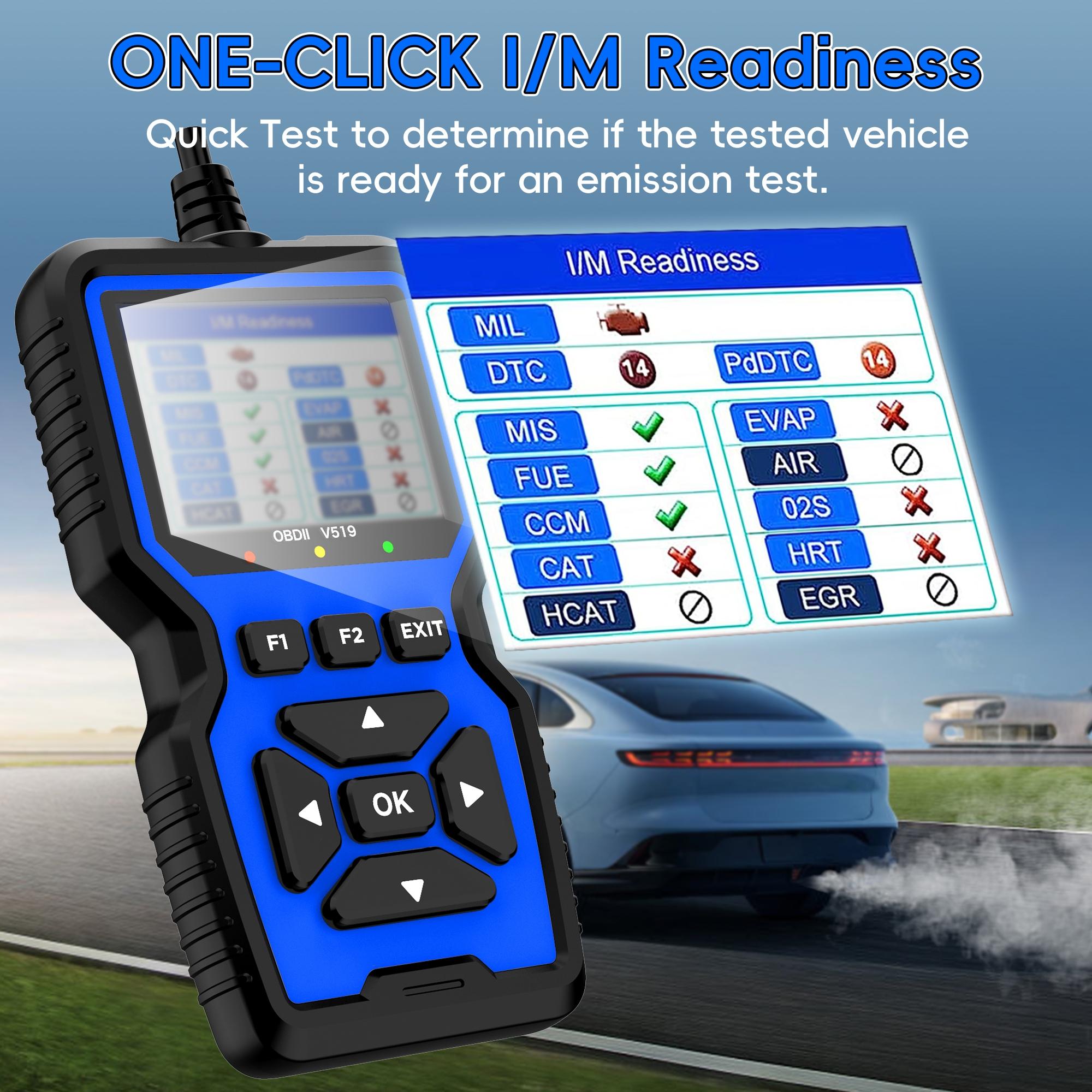 Enhanced Obd2 Scanner Diagnostic Tool, Engine Code Reader Reset, Smoke Check, Real-Time Data, Car Code Reader for All Obdii/eobd Vehicles, Automotive Scan Tool
