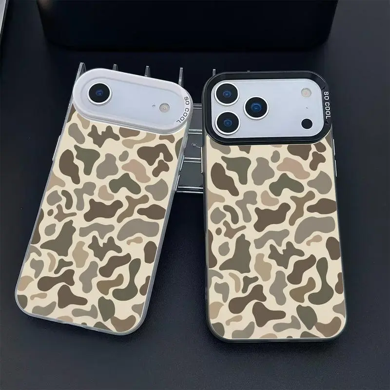 Camo Pattern Polycarbonate Protective Cellphone Case - Drop-Ready TPU, Frost Hard Back, Anti-Fingerprint Casing, Daily Protection for iPhone 10,XR,11,12,13,14,15,16,17 Pro Max Plus Air Affordable Accessory