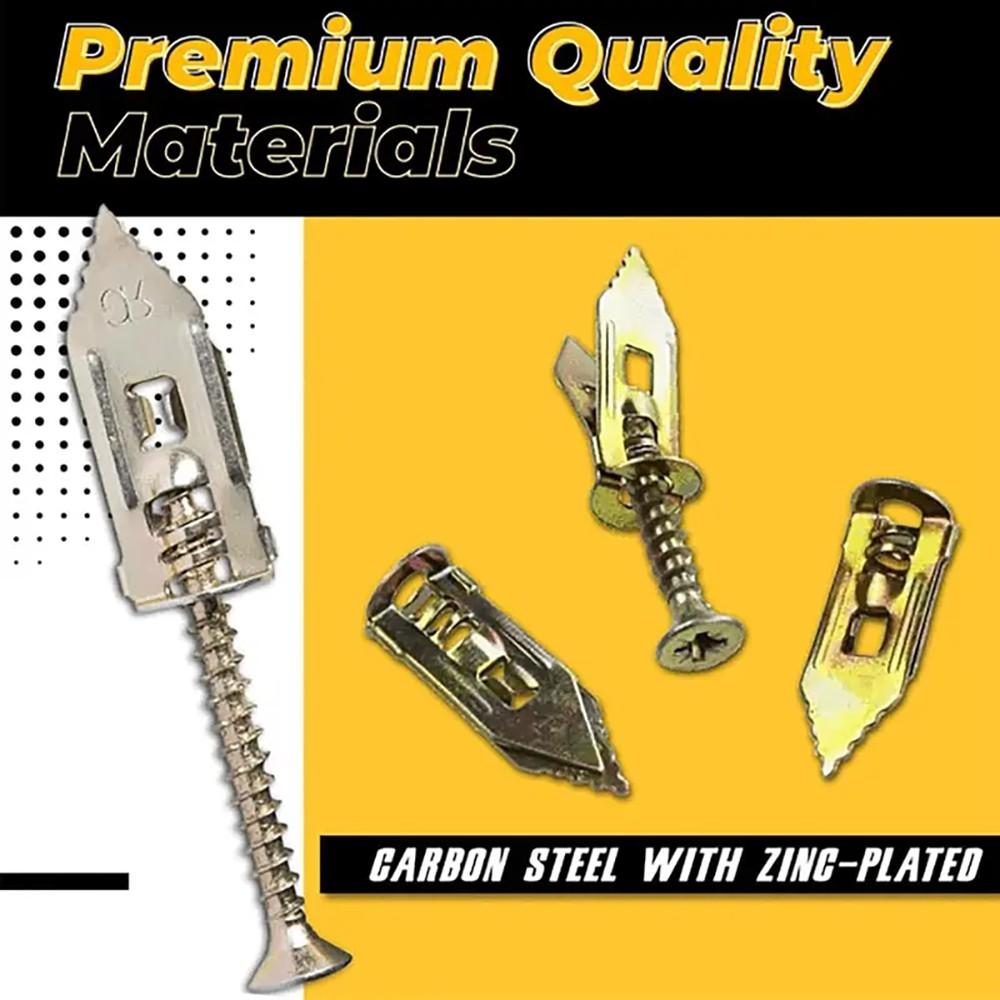 120/240/360 PCS Galvanized Self‑Drilling Drywall Anchors Screws Combo, 12x30mm Wall Fasteners, Drill‑Free Setup, 66LB Support for Home Office Fixtures