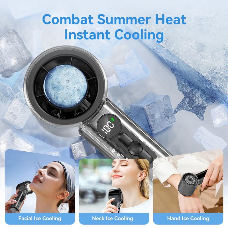 Pocket Hurricane in Hand！Turbo Chill Mini Fan | Metal Cooling Chip | Camping Breeze & Kitchen Must-Have | Long-Lasting Digital Display
