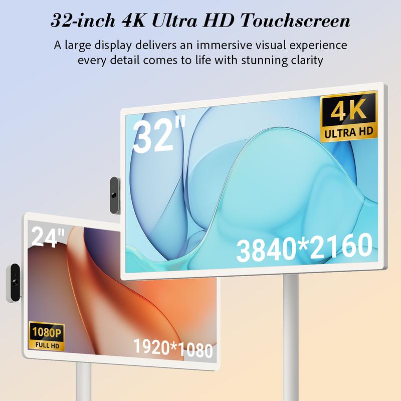 【2025 New 15000mAh Battery Upgrade】Apolosign Gen 2 Portable 32" 4K UHD Smart TV Tablet, Android 15, Touchscreen Display, 16GB RAM + 256GB Storage, WiFi 6, Voice Remote, Google Play, 6H Wireless Viewing 【2025 New 15000mAh Battery Upgrade】Apolosign Gen 2 Portable 32" 4K UHD Smart TV Tablet, Android 15, Touchscreen Display, 16GB RAM + 256GB Storage, WiFi 6, Voice Remote, Google Play, 6H Wireless Viewing