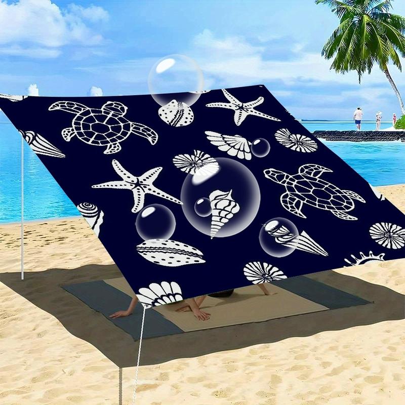 1 PCS Large Outdoor Sunshade Simple and fashionable design elements (8), 4 Fixation Ropes Included Washable for Outside Yard Camp Beach Faderesistant Material, Homeowners, Garden Lovers Beach Sun Shades, Beach Shade