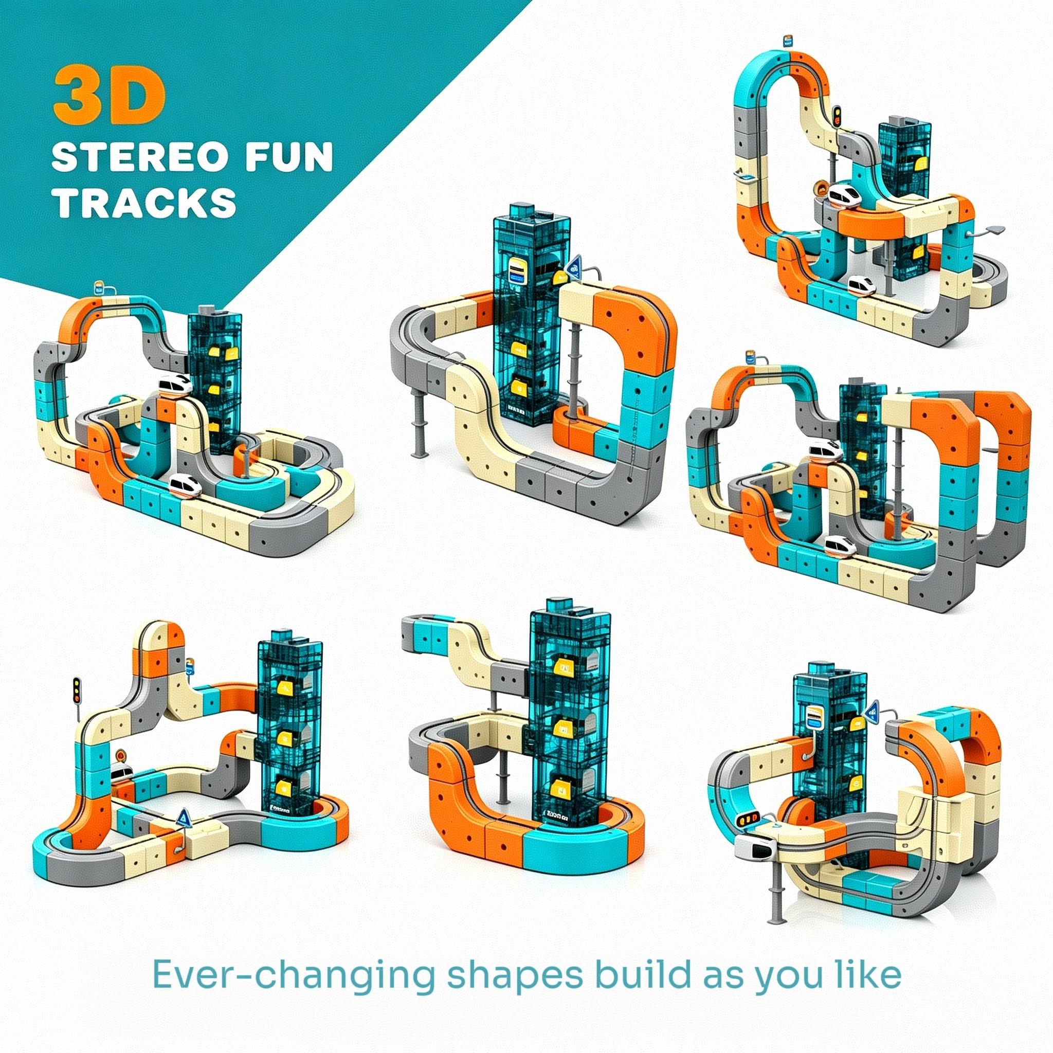 75PCS/106PCS Automatic Elevator Anti-Gravity Track Train Building Blocks, Model Building Kits, Building Set, DIY Assemble STEM Educational Construction Toy, Indoor Parent-Child Play Travel Birthday Christmas Gift for Kids Ages 3+, With Portable Gift Box