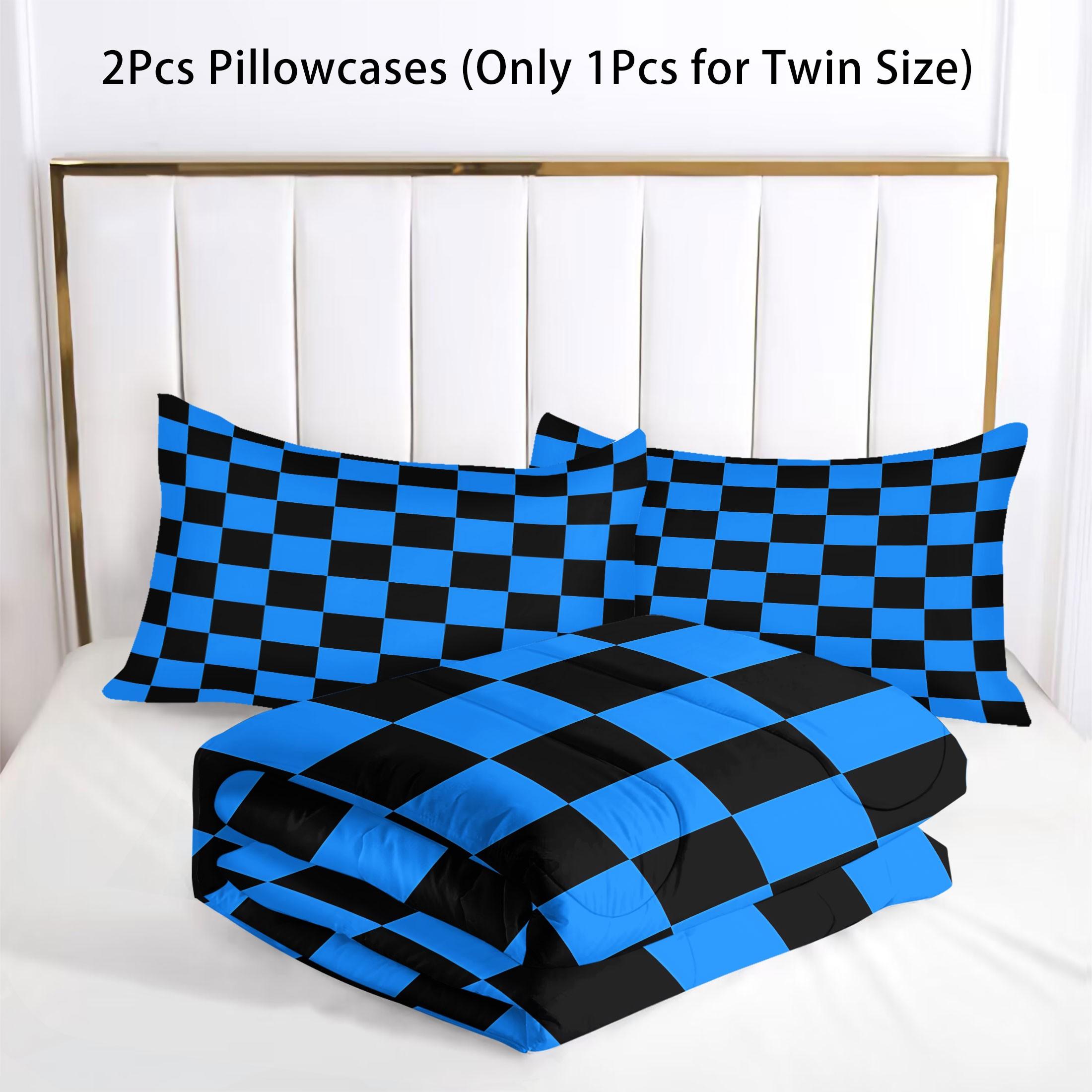 3 Pcs Geometric Checkerboard Print Comforter Set, Modern Minimalist Bedding Set, Soft Warm Lightweight with HD Digital Print, Fade Resistant & Breathable, Ideal for Bedroom Dorm Guest Room Decor, All Season Use