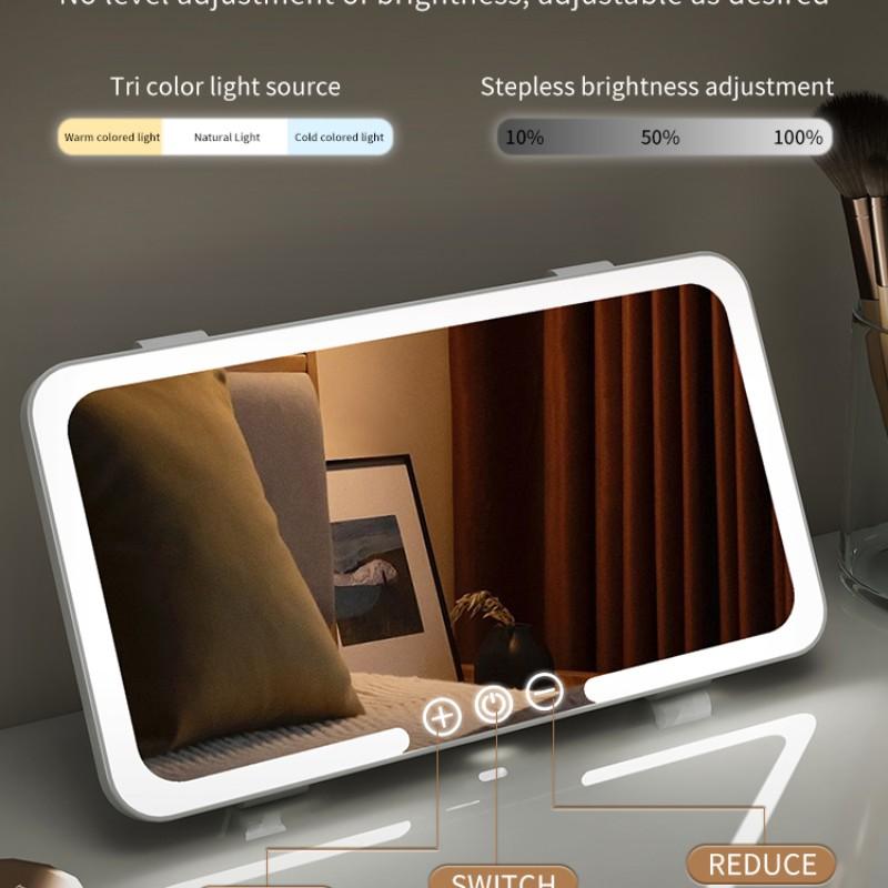 Car Sun Visor Makeup Mirror with 3 LED Lights, Rechargeable Touch-Control Dimmable, Travel Vanity Mirror, Great Gift for Friends