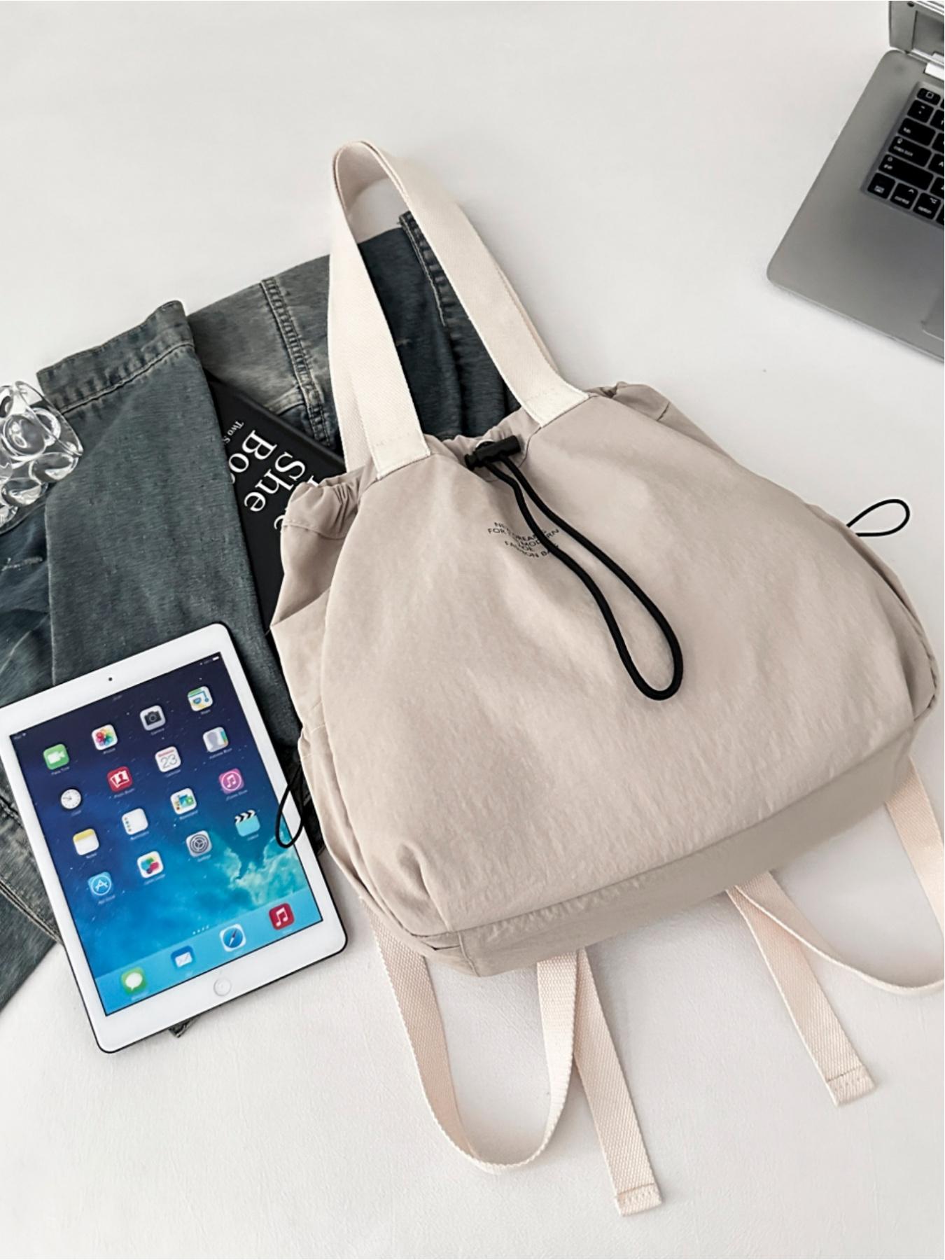 Multifunctional 3-way drawstring bag, lightweight canvas, large capacity, can be used as a backpack, shoulder bag, handbag, Sling backpack, versatile in multiple colors, suitable for commuting, casual wear, and everyday use, ideal for school, work