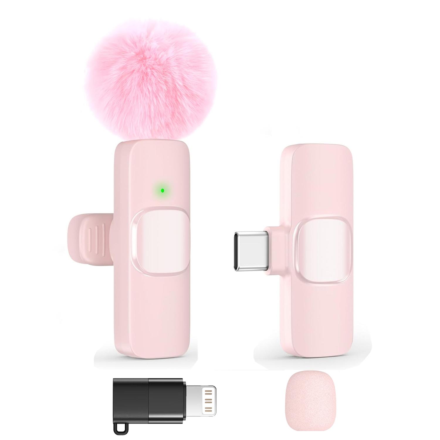 Wireless Mini Lavalier Microphone for iPhone, iPad & Android, Intelligent Noise-Cancelling Plug & Play Lapel Mic for Lightning, USB-Rechargeable Microphone for Short-Video Platforms, Video Recording, Vlogs & Live Streaming, USB Rechargeable Mic