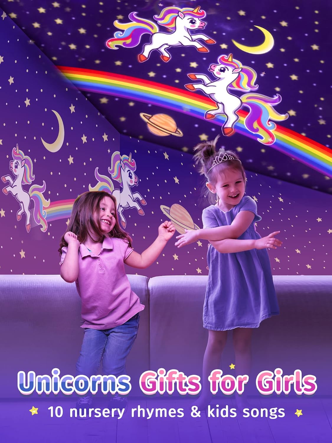 Onefire Kids Night Light, 15 Films+15 White Noises Baby Night Light Projector, Remote Control，Baby Projector Light for Kids，Baby Girl Gift，Baby Boy Gift，Birthday/Christmas Gifts for Girls Toys for Girls，Ages 1-10 [Energy Class F]