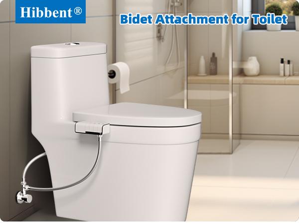 Hibbent Bidet Attachment for Toilet, Non-Electric Dual Nozzle for Frontal & Rear Wash, Adjustable Water Pressure Control, Fresh Water Bidet Toilet Seat, Self Cleaning Water Sprayer, Matte Black