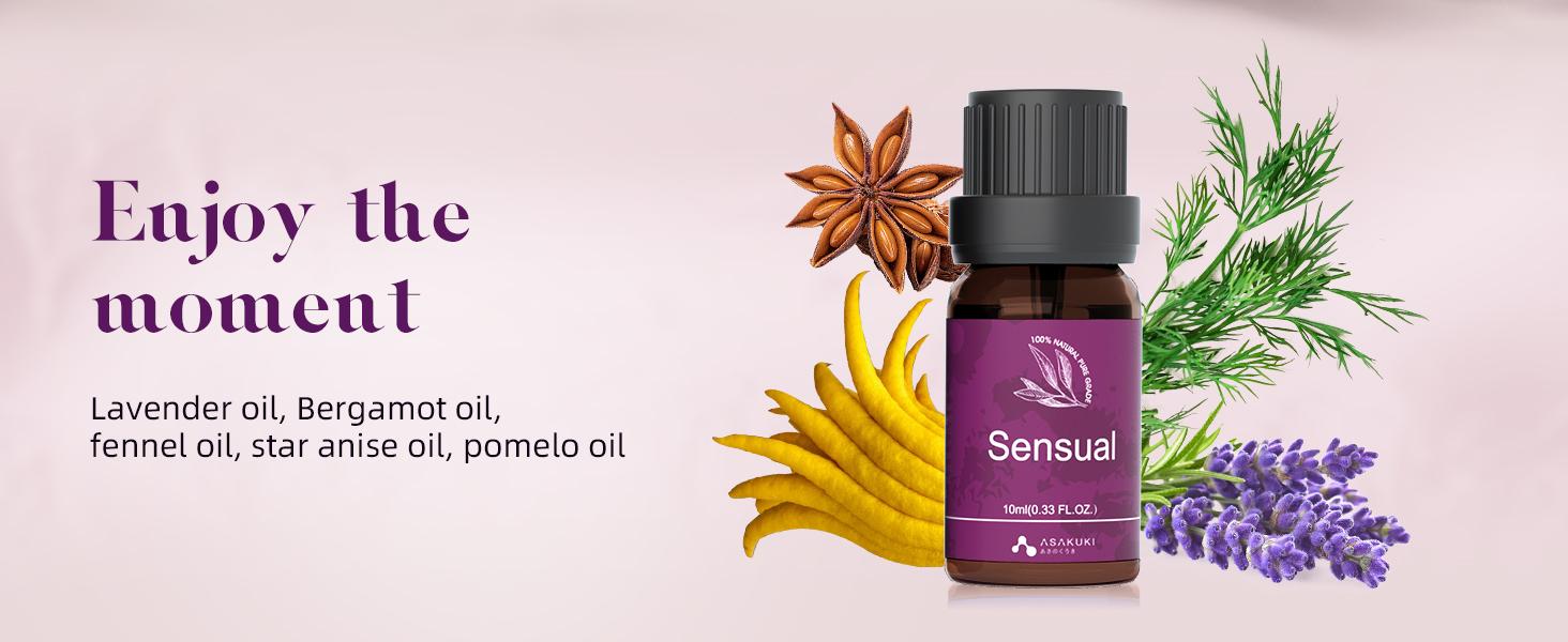 ASAKUKI 6*10ml Essential Oils Blends, Well-wishing kit for Diffusers Humidifiers Aromatherapy gift ideas Healthy Unwind Scented Healthcare Therapeutic Treatment Wellness Fitness Solution