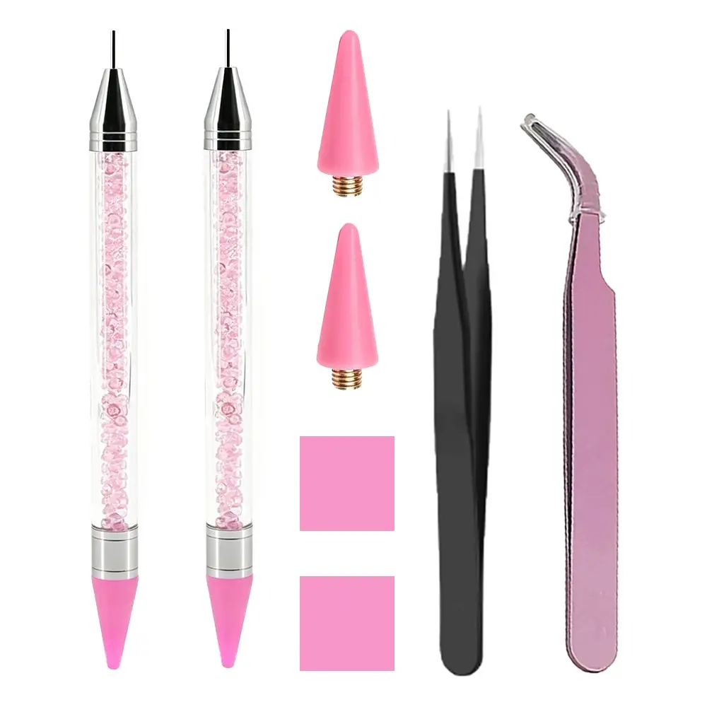 8-Piece Diamond Painting Tool Set, Dual-Head Wax Pencils, Tweezers, Crystal Nail Art Tools, Gemstone Application Kit, Convenient DIY Supplies, DIY Crafting Tools