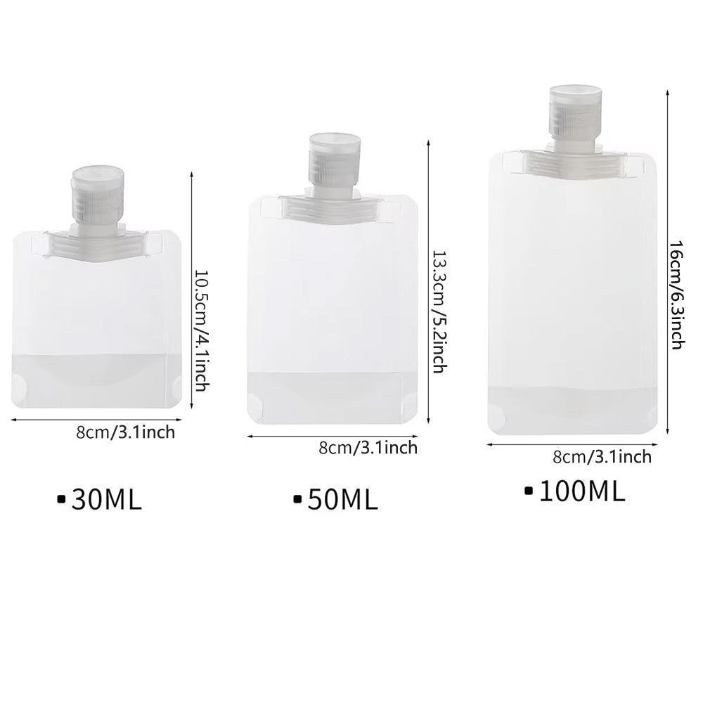 Portable Empty Travel Bottle Set, 10pcs/Set 30/50/100ML Refillable Squeeze Bottles, Travel Containers for Skincare, Shampoo, Lotion & Shower Gel