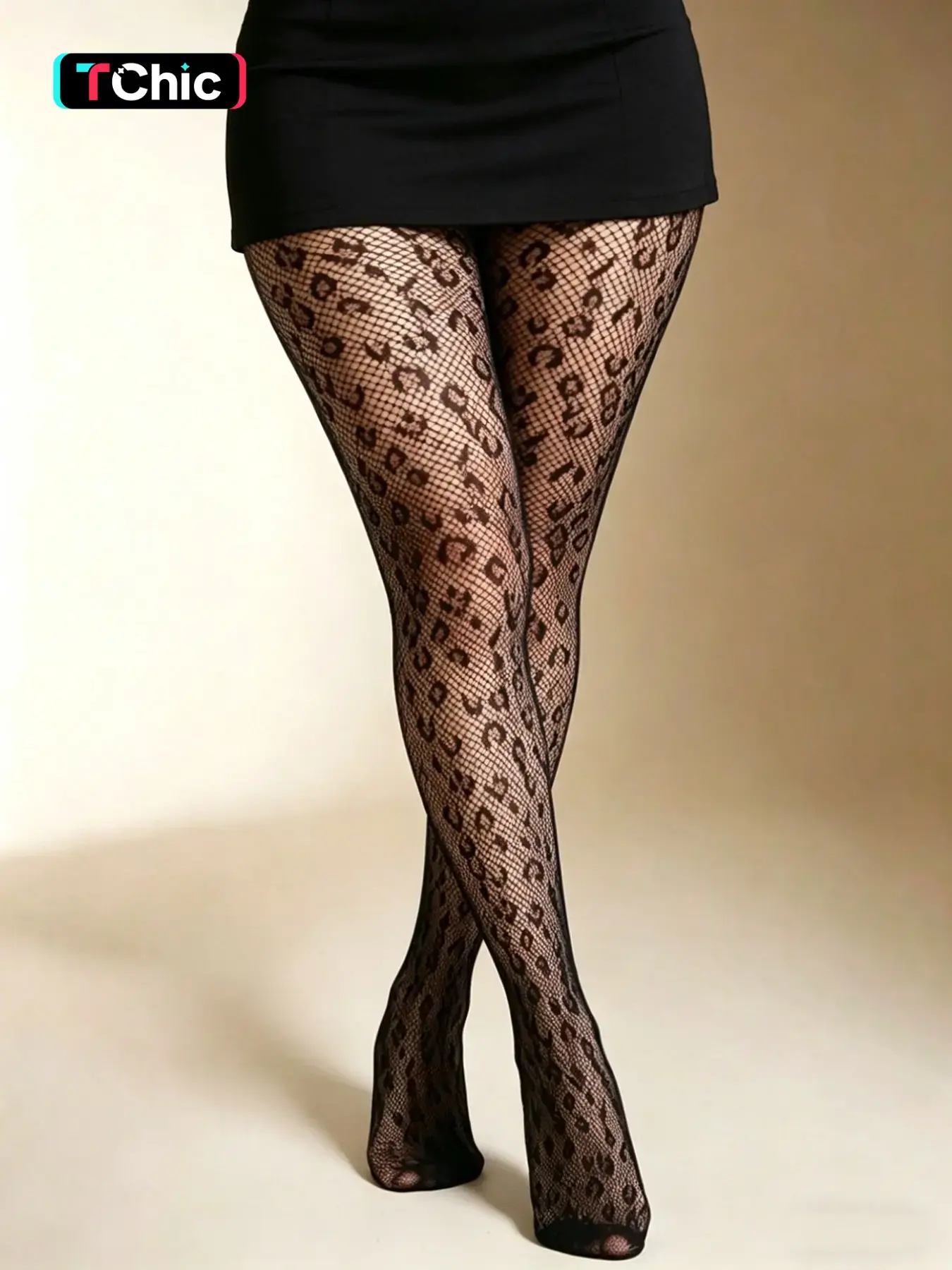Women's Fishnet Stockings, Leopard Print Sheer Mesh, Fashionable Thin Pantyhose, Lady Comfortable Daily Wear, Sexy Mid Waisted Design, Tights, Clothing