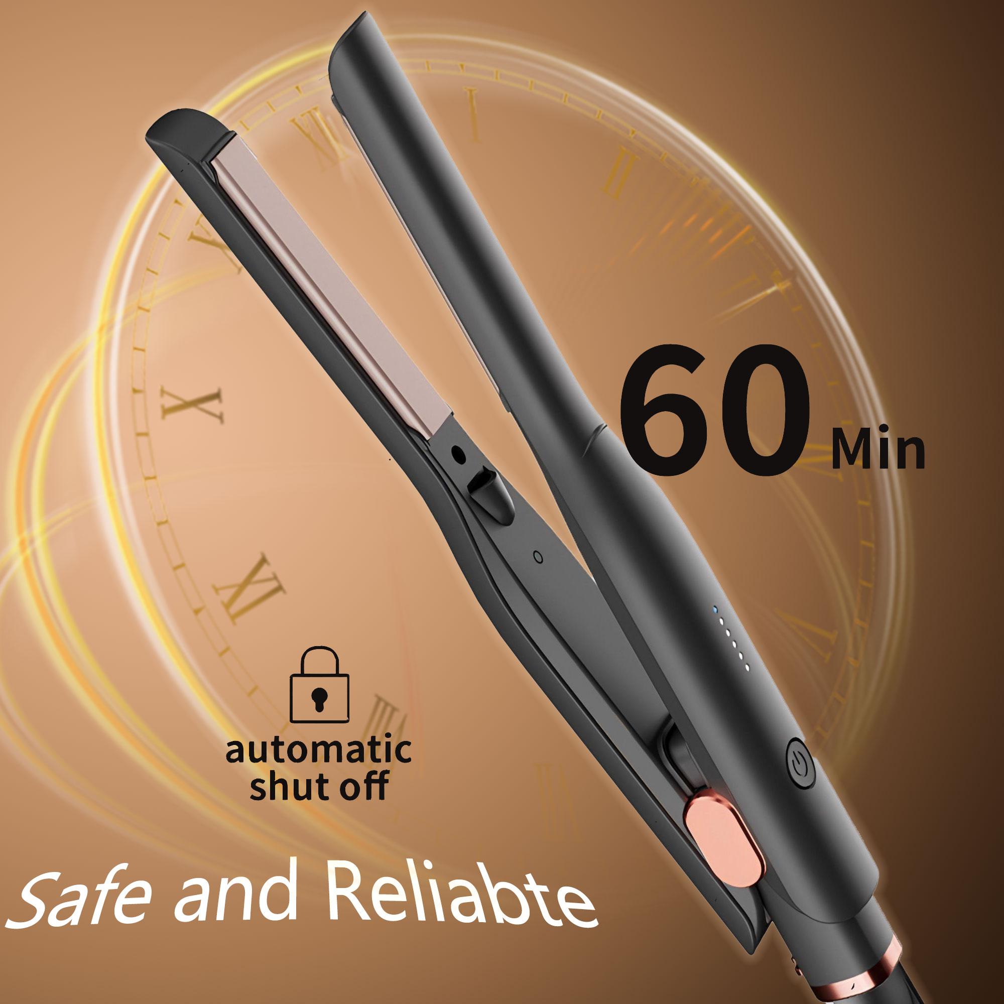 Portable Mini Hair Straightener, Straight and Curly Two-in-One Styling, Hair Styling Tool, Flat Iron for Short Hair