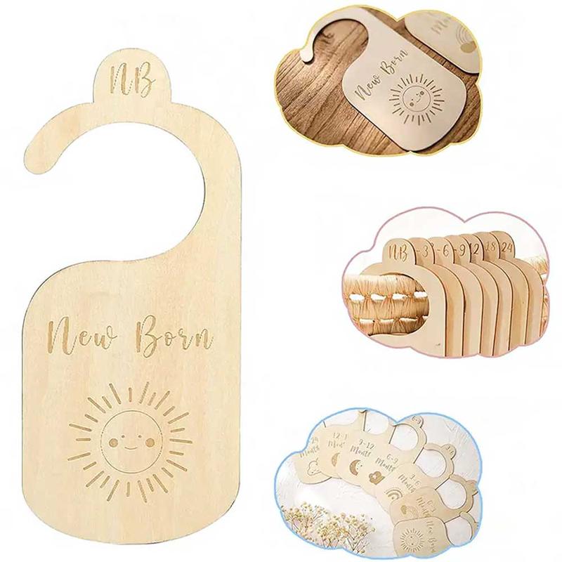 Wooden Hanger Divider, 7 Counts/set Hanger Size Marker, Hanger Size Identifier, Clothes Hanger Size Divider for Home Bedroom Wardrobe, Clothes Hanger Organizers