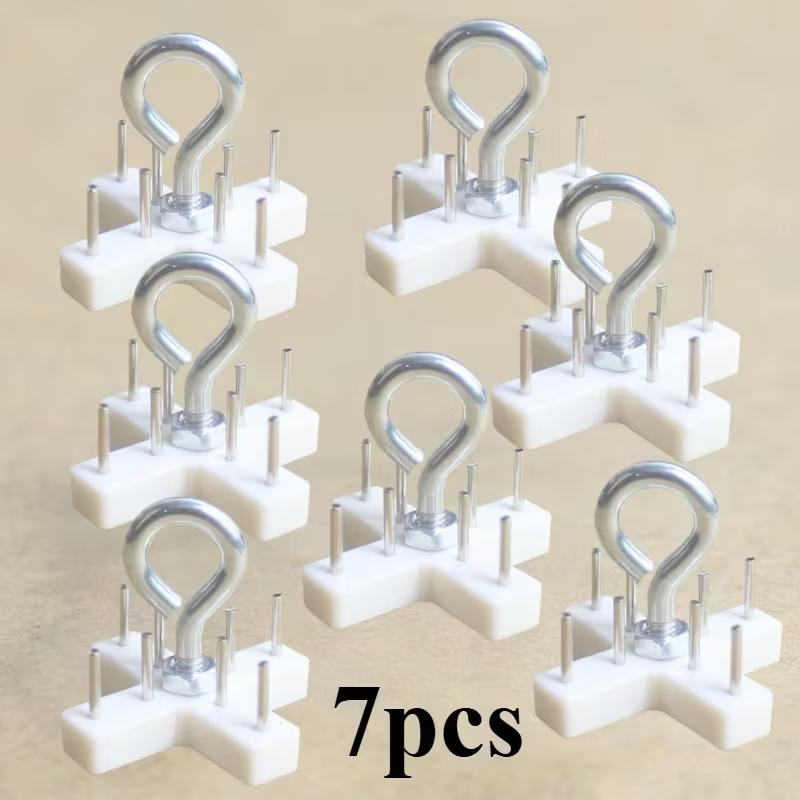 7-Pack Heavy-Duty No-Drill Metal Wall Hooks, No Drill Installation, No Residue, for Curtains, Mosquito Nets, Bedrooms, Home Decor