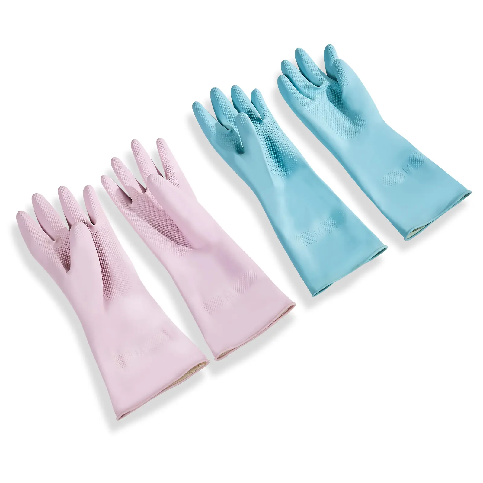 Reusable Dishwashing Gloves, 2 Pairs Colorful Reusable Household Kitchen Cleaning Gloves for Washing Dishes and Cleaning Tasks, Flexible Long-lasting and Non-Slip, Medium, Pink + Purple