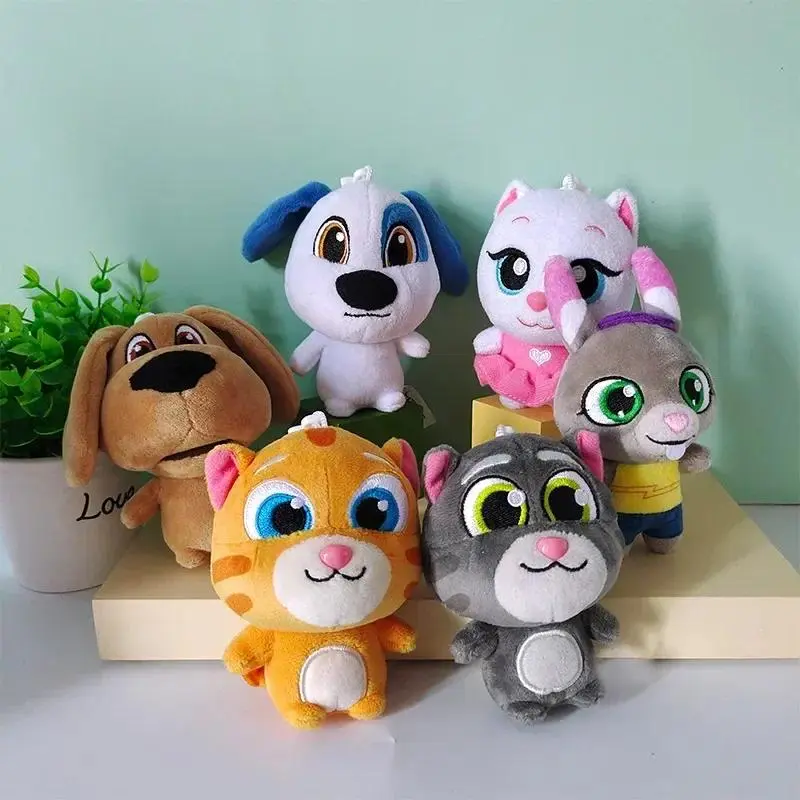 10cm Can't Talk Version Talking Tom And Friends Plush Keychain Pendant Doll Talking Tom Angela Hank Ginger Ben Bag Decor Pendant