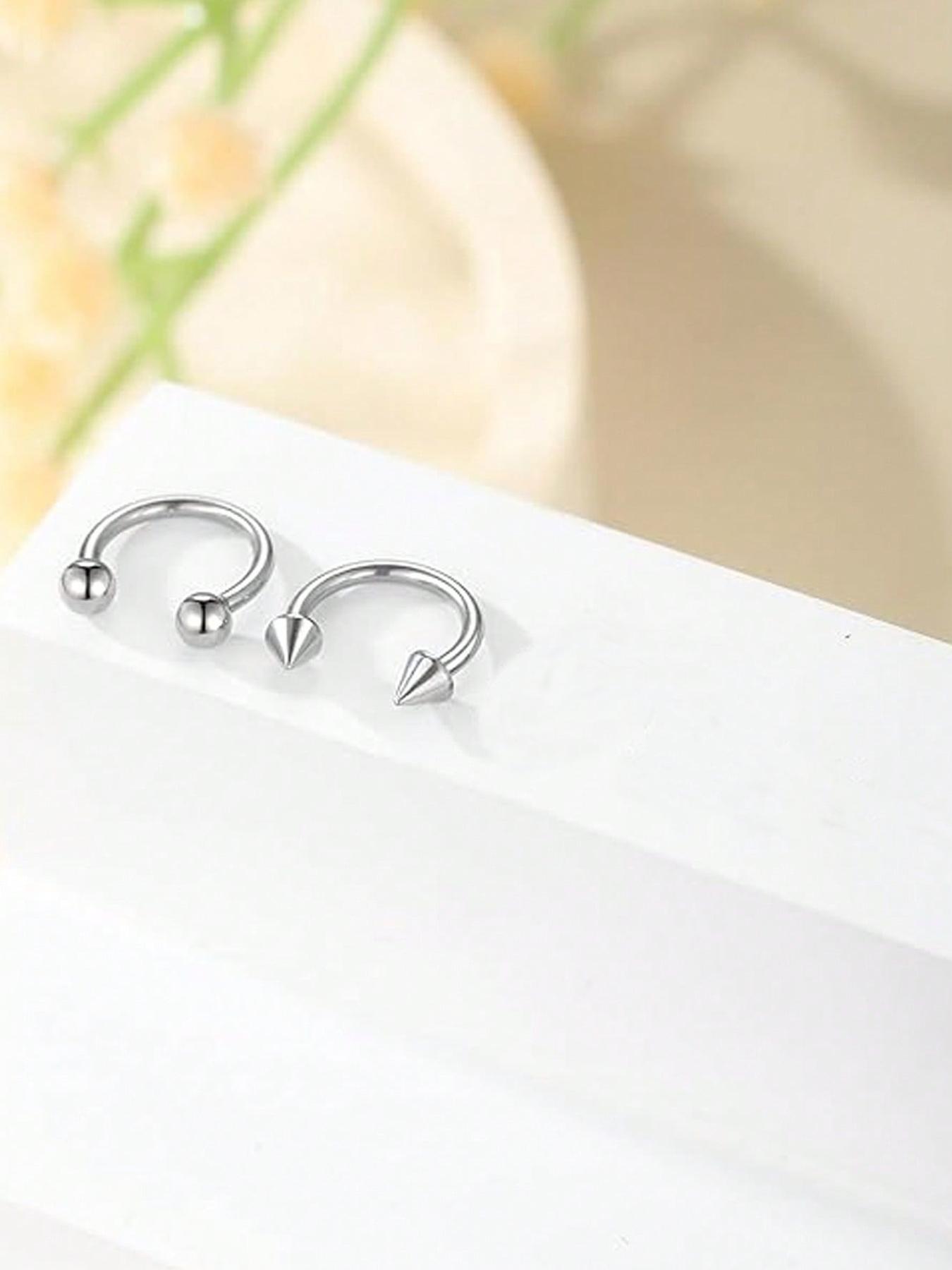 Unisex Horseshoe Nose Ring, 16g Stainless Steel, 8mm, Inner Thread Design, Suitable for Ear Lobe, Septum, Cartilage, Lip Piercing Jewelry, Septum Pierced Ring Unisex Horseshoe Nose Ring, 16g Stainless Steel, 8mm, Inner Thread Design, Suitable for Ear Lobe, Septum, Cartilage, Lip Piercing Jewelry, Septum Pierced Ring