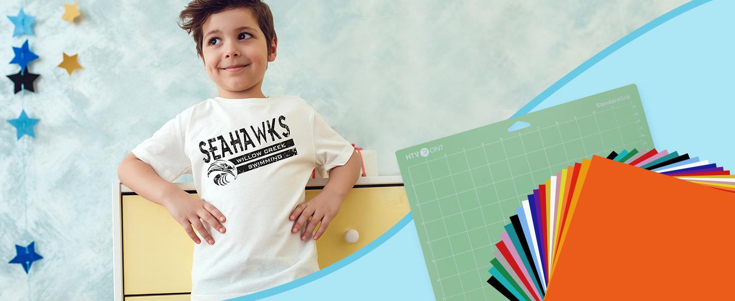 HTVRONT Heat Transfer Vinyl Bundle - 12"x10" 36 Packs（25 Colors）-with Standard Grip Cutting Mat*1 Pack ,Tweezer*1 -Iron On Vinyl