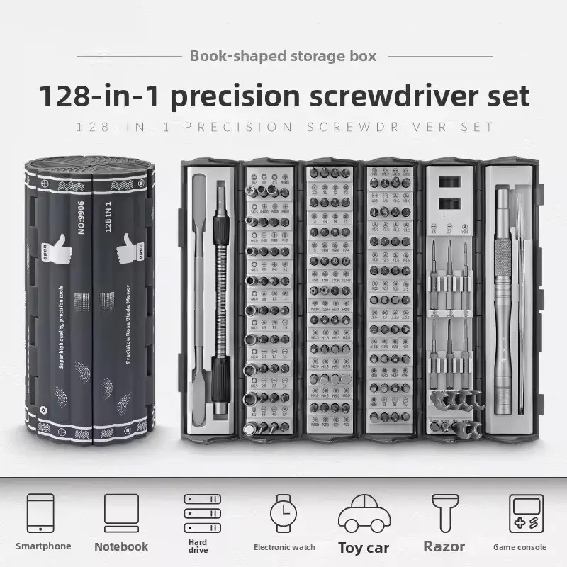 128-In-1 Precision Screwdriver Set, Professional Multi-Function Tool Kit, Magnetic Tips, Ideal for Electronics Repair, Perfect Gift for Him