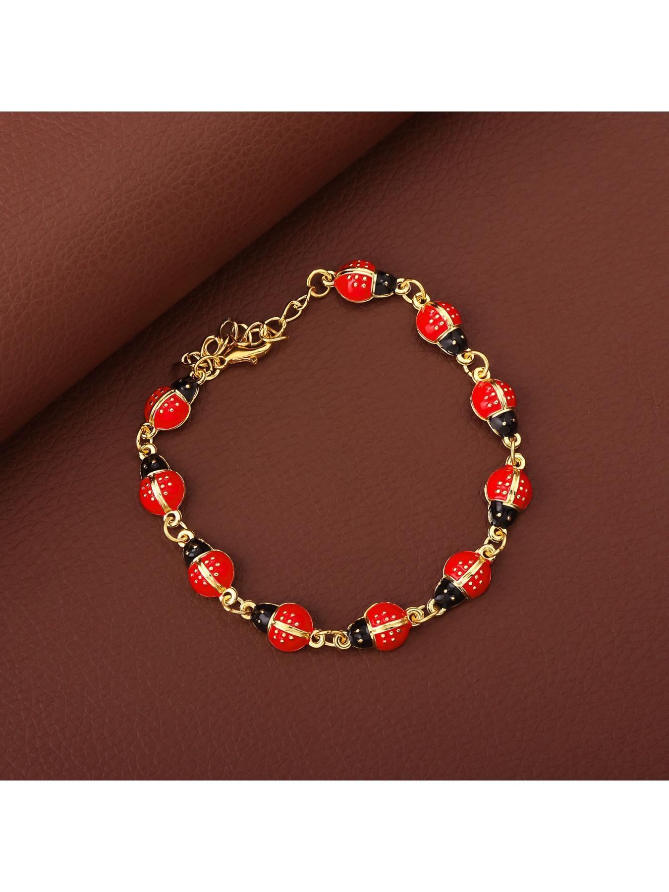 Women's Ladybug Bracelet Y2K Style Cute Insect Jewelry Kawaii Bug Accessories Fashion Trendy Unique Gift for Girls