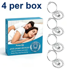 Anti Snoring Devices (4 Pack), Adjustable Silicone Snoring Solution, Anti Snoring Nose Clip, Effectively Relieve Snoring, Stop Snoring for Men and Women, Clear