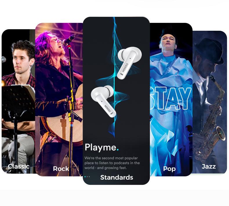 MINISO X25 TWS Bluetooth Headphones,Earbuds with Full Color Display, ANC Noise Cancelling , in-Ear Earphone for iPhone Andriod Sport/Workout/Running Audio