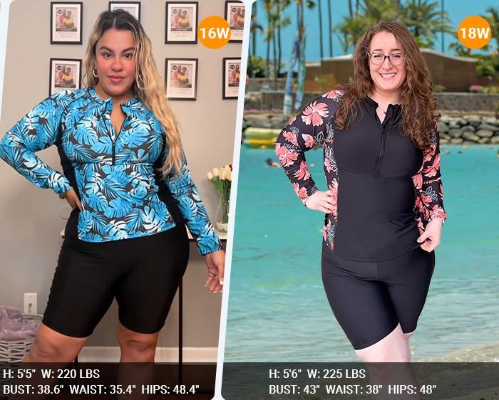 Daci Women Two Piece Plus Size Long Sleeve Rash Guard Bathing Suit Zip Front Athletic Boy Shorts Tankini Swimsuits UPF 50 Daci Women Two Piece Plus Size Long Sleeve Rash Guard Bathing Suit Zip Front Athletic Boy Shorts Tankini Swimsuits UPF 50