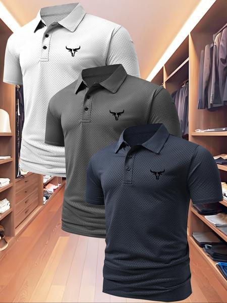 Men's High-End Polo Shirt, Summer Casual Fitted Short Sleeve, Quick-Dry Fabric, Outdoor Sports & Leisure Wear, Perfect Birthday Gift!