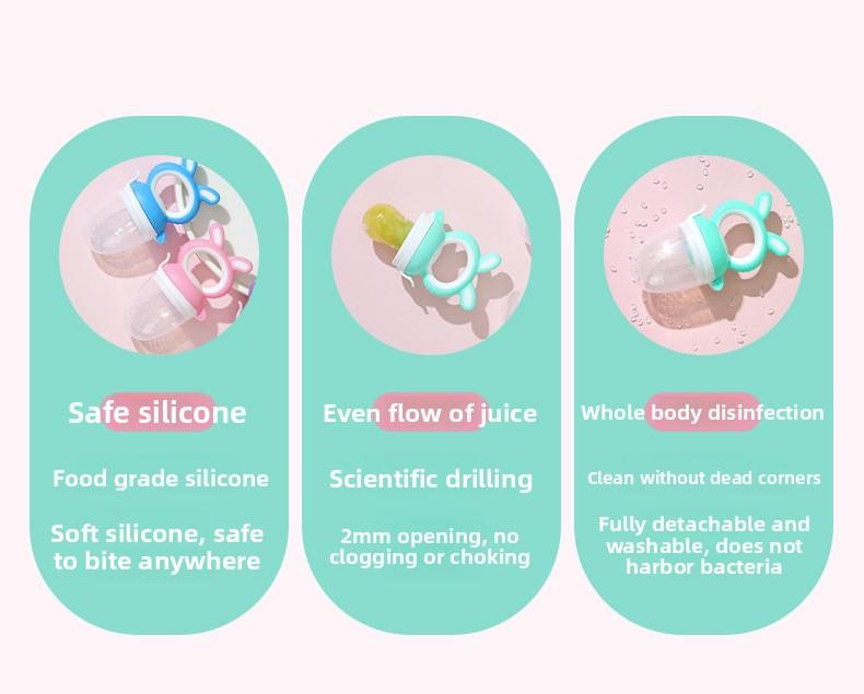 Infant Fruit Feeder Pacifier |   Soft Silicone Bunny Teething Feeder