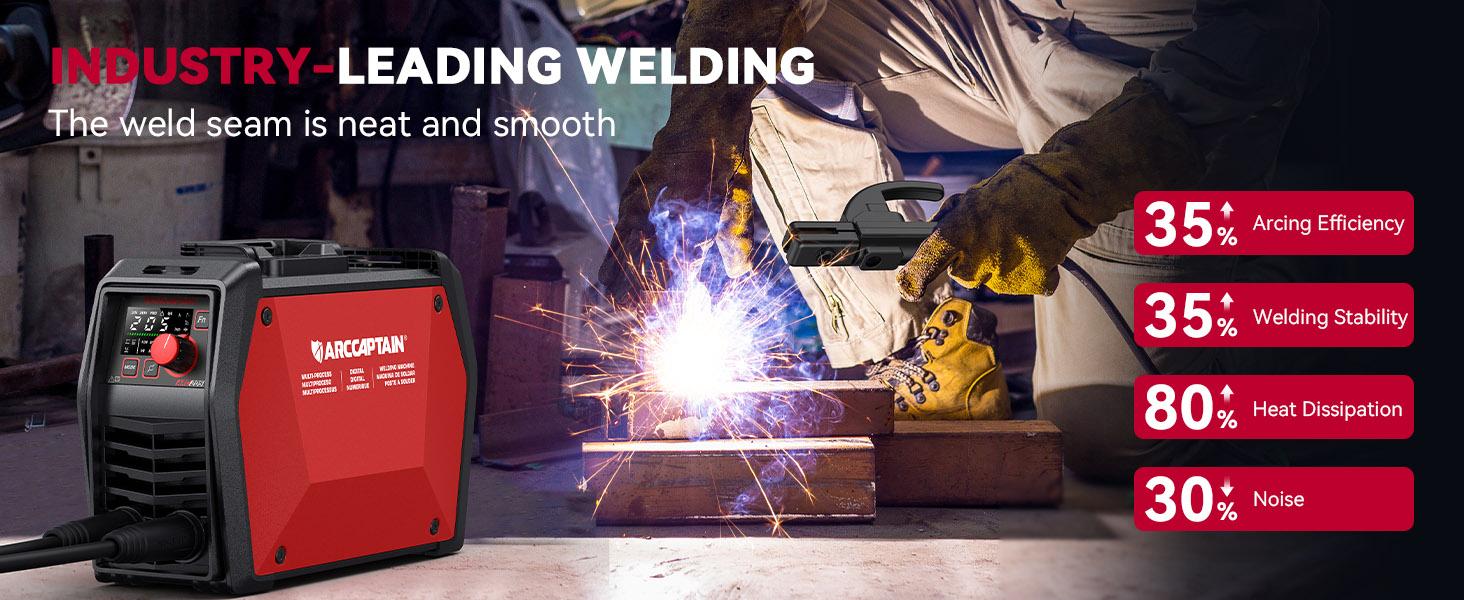 ARCCAPTAIN iControl ARC205 Pro Stick Welder, [APP Control] 205Amp ARC/Lift TIG Welding Machine, Large LED Display, IGBT Inverter 110V/220V MMA Welder with Hot Start, Arc force, and Anti-Stick Dual Voltage TIGStickArc Welder