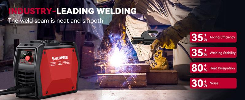 ARCCAPTAIN iControl ARC205 Pro Stick Welder, [APP Control] 205Amp ARC/Lift TIG Welding Machine, Large LED Display, IGBT Inverter 110V/220V MMA Welder with Hot Start, Arc force, and Anti-Stick Dual Voltage TIGStickArc Welder