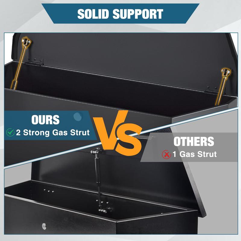 36'' Steel Trailer Tongue Box, 36"x12"x12" Heavy Duty Storage With Lock and Keys, Utility Truck Tool Box Storage Organizer, Tool Chest for Pickup Truck Bed, RV