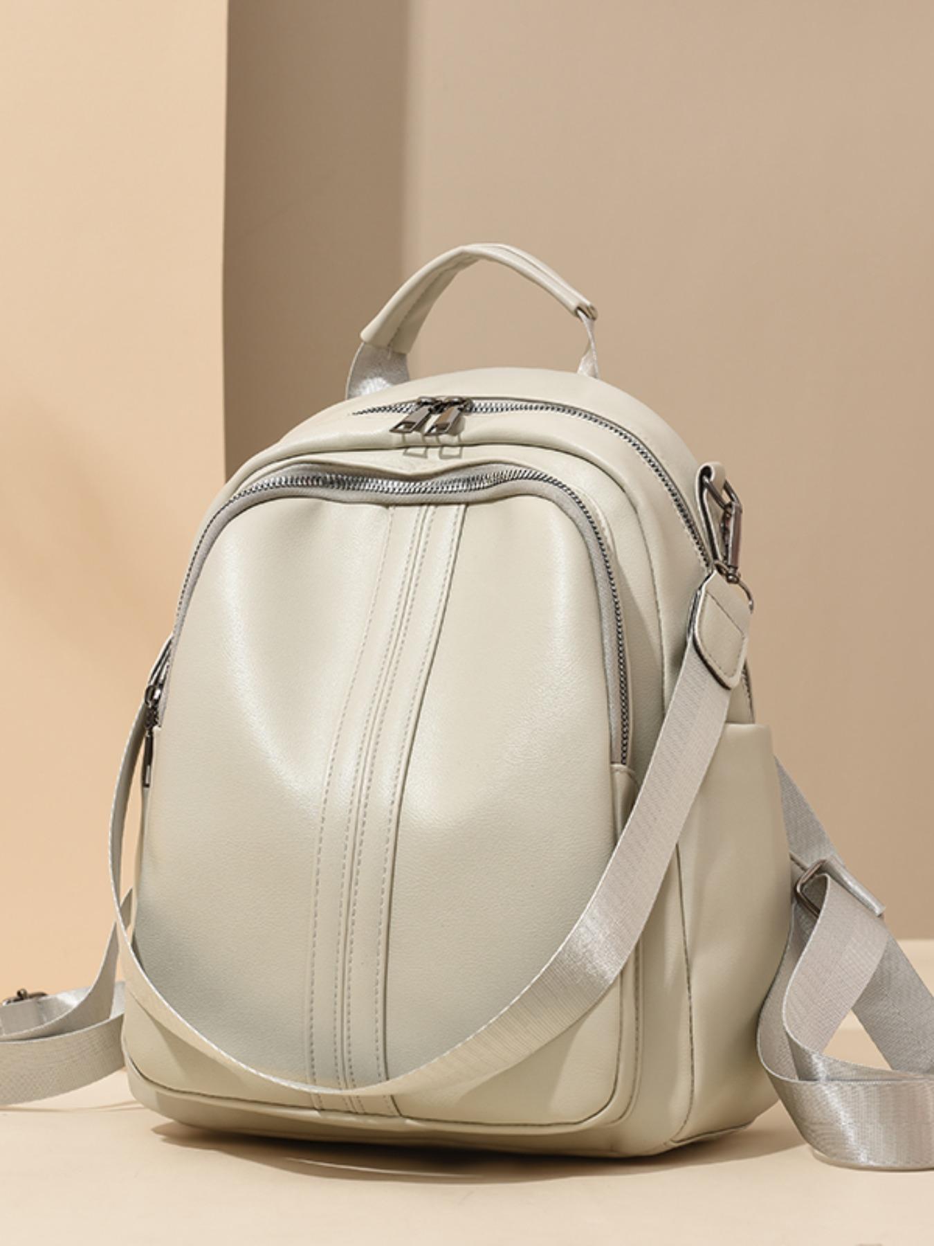 Soft Leather Casual Backpack, Vintage Women's High-End Bag, Multi-Functional Use, Large Capacity Storage, All Seasons