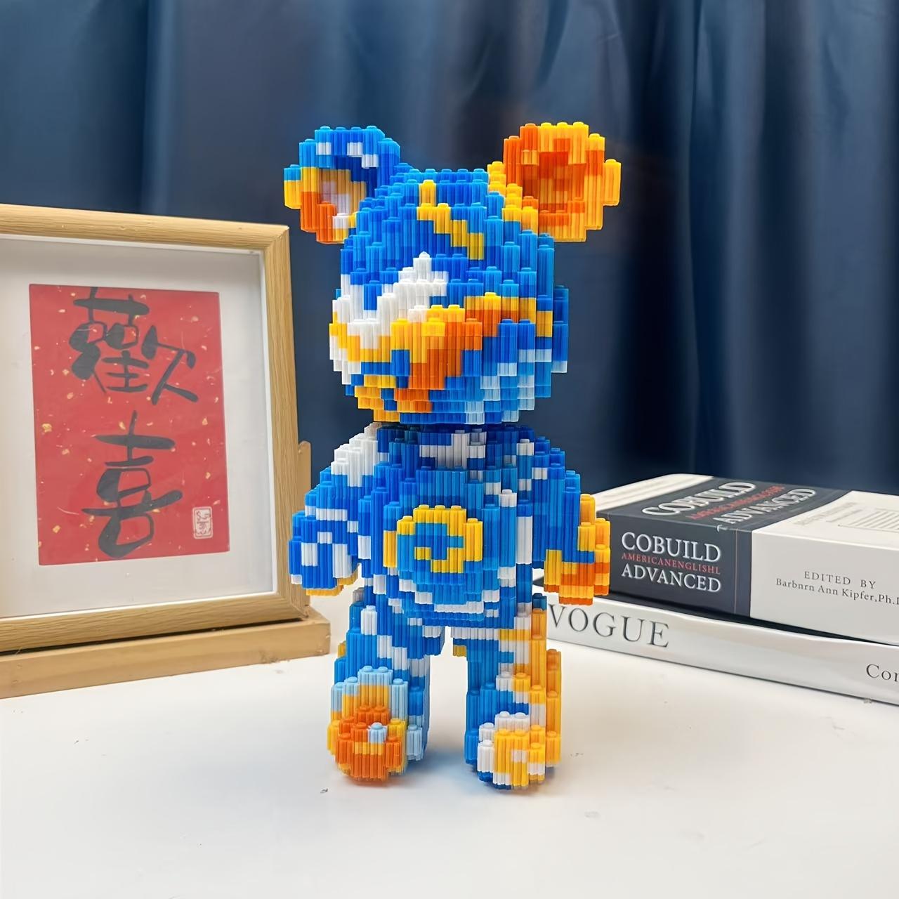 Starry Night Bear 3D Puzzle Building Blocks Decoration, Bookshelf Home Office Cabinet Decor, Party Living Room TV Stand Display Gift