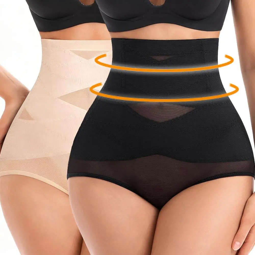 Women's 2-3PCS High Waist Tummy Control Compression Shaper Panty, Sexy Chic Style Waist Trainer Girdle, Everyday Underwear Briefs, Casual, Shapewear, Basic, Waist Training  Firm Control Girdle