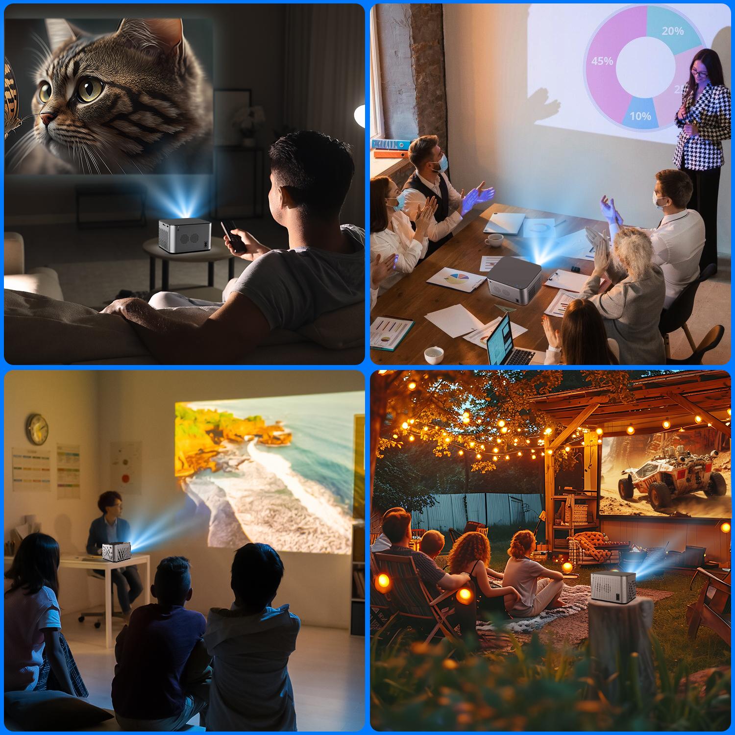 Magcubic 580ANSI HY350 Projector Native 1080P Android 11 Wifi6 Voice Control 4K Videosource Supported Allwinner H713 Electronic Focus BT5.0 Home Cinema Entertainment #TikTokShopBackToSchool,back to school,back to school haul