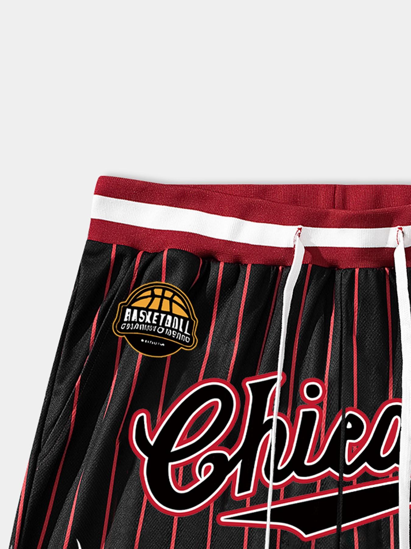 Trendy Retro Style Mvp Basketball Shorts, Main Color with Badge Details, Breathable Quick-Dry Fit, Unisex Sports Fashion