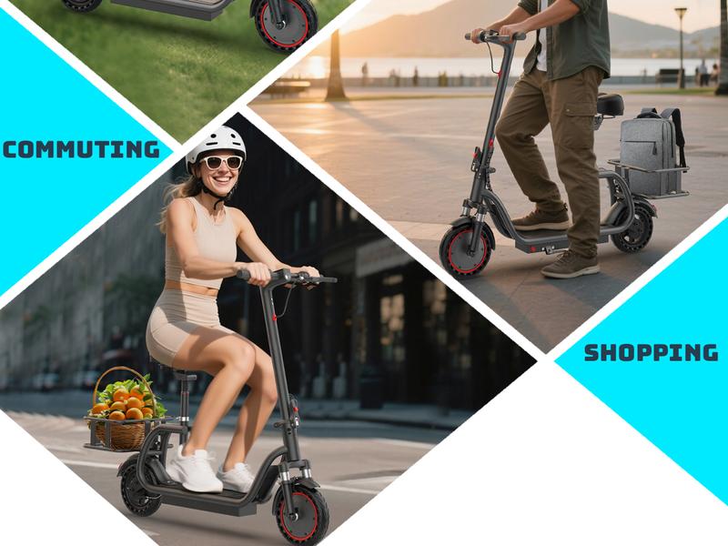 350W Electric Bicycle, LED display, 8.5-inch puncture-resistant tires, top speed 19 mph, range 16/28 miles, equipped with LED lights for portable commuting