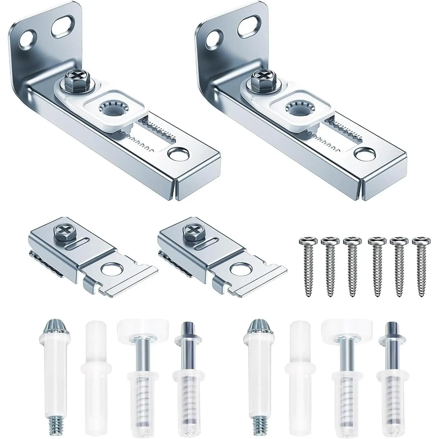 2-Pack Bifold Door Hardware Repair Kit - Fits 7/8" to 1" Tracks - Includes Top/Bottom Pivots, Brackets & Guide Wheels for Closet & Pocket Doors