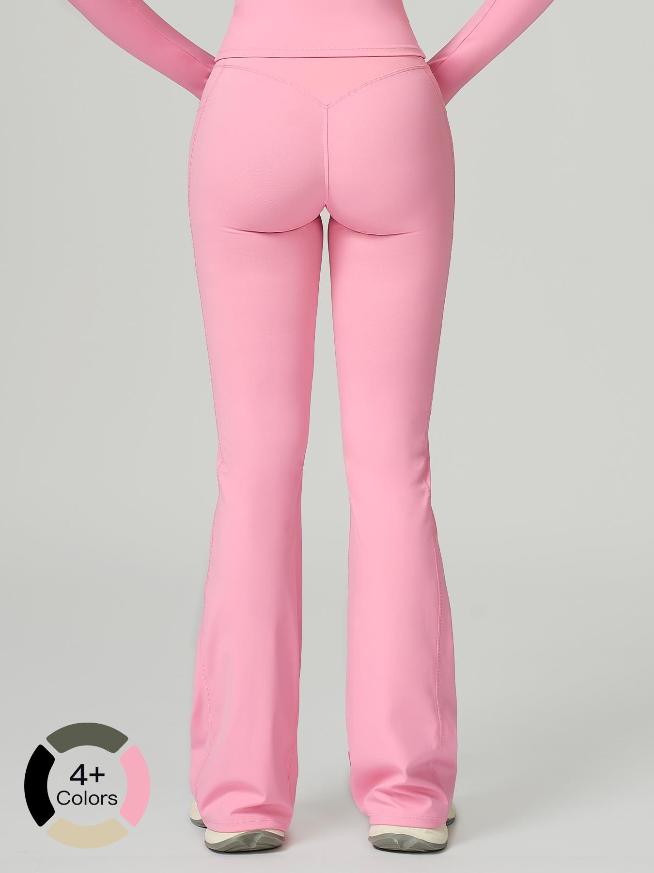 High Waist Naked Feeling Flare Pants Women, Cross Waist Wide Leg Micro Flared Outdoor Casual Sports Pants, Comfortable and Stylish