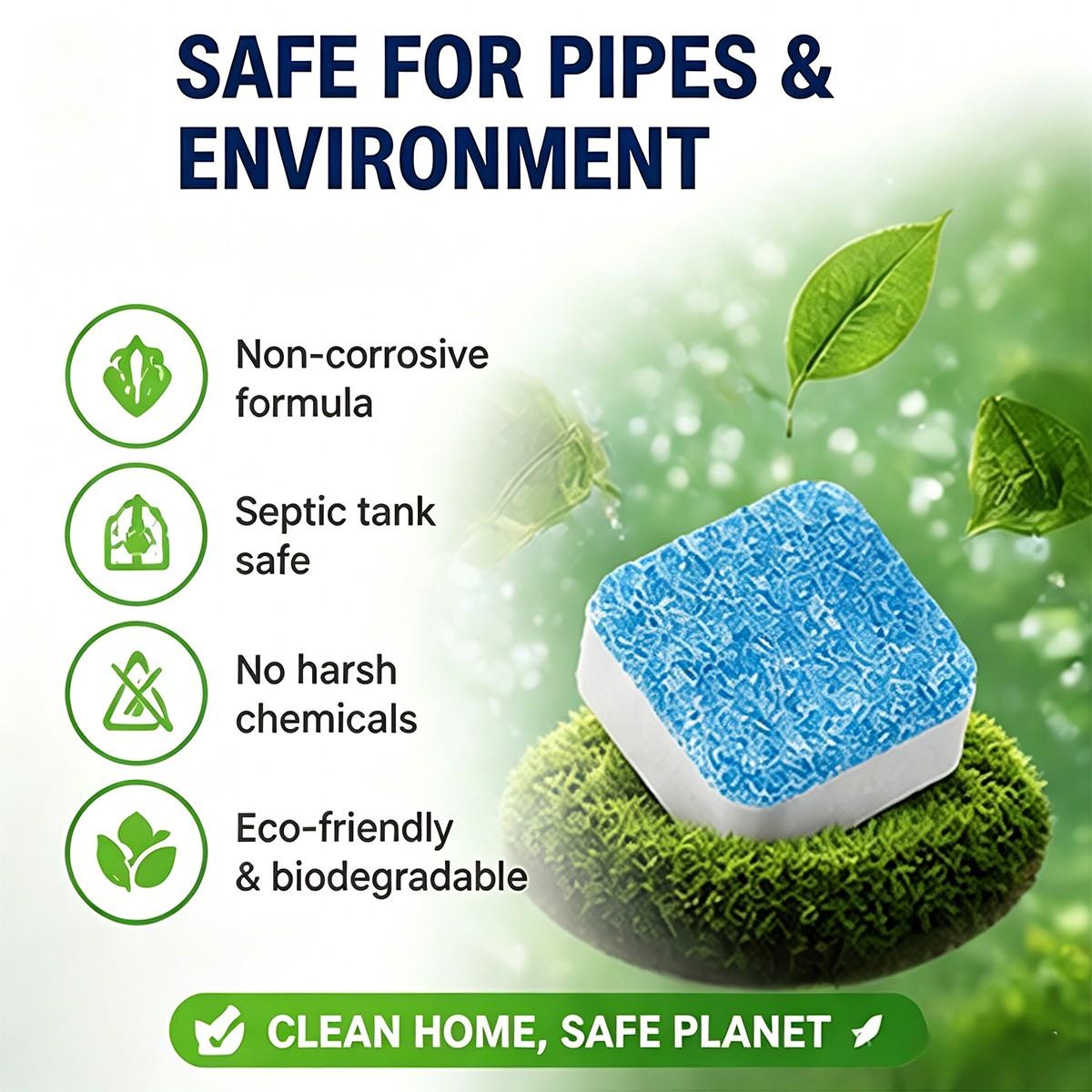 Extra strong drain cleaning tablets. Quickly unclog pipes, sinks, bathrooms, and kitchens. Powerful enzyme formula kills 99% of bacteria. Eliminate odors. 24-pack